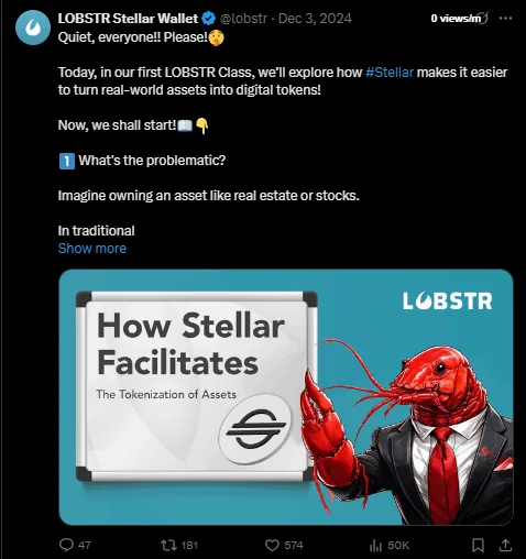 First LOBSTR Class thread, on how Stellar supports asset tokenization