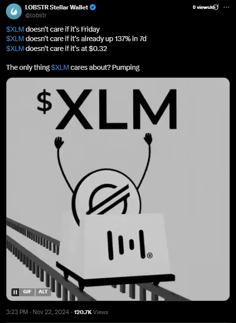 Post riding XLM momentum