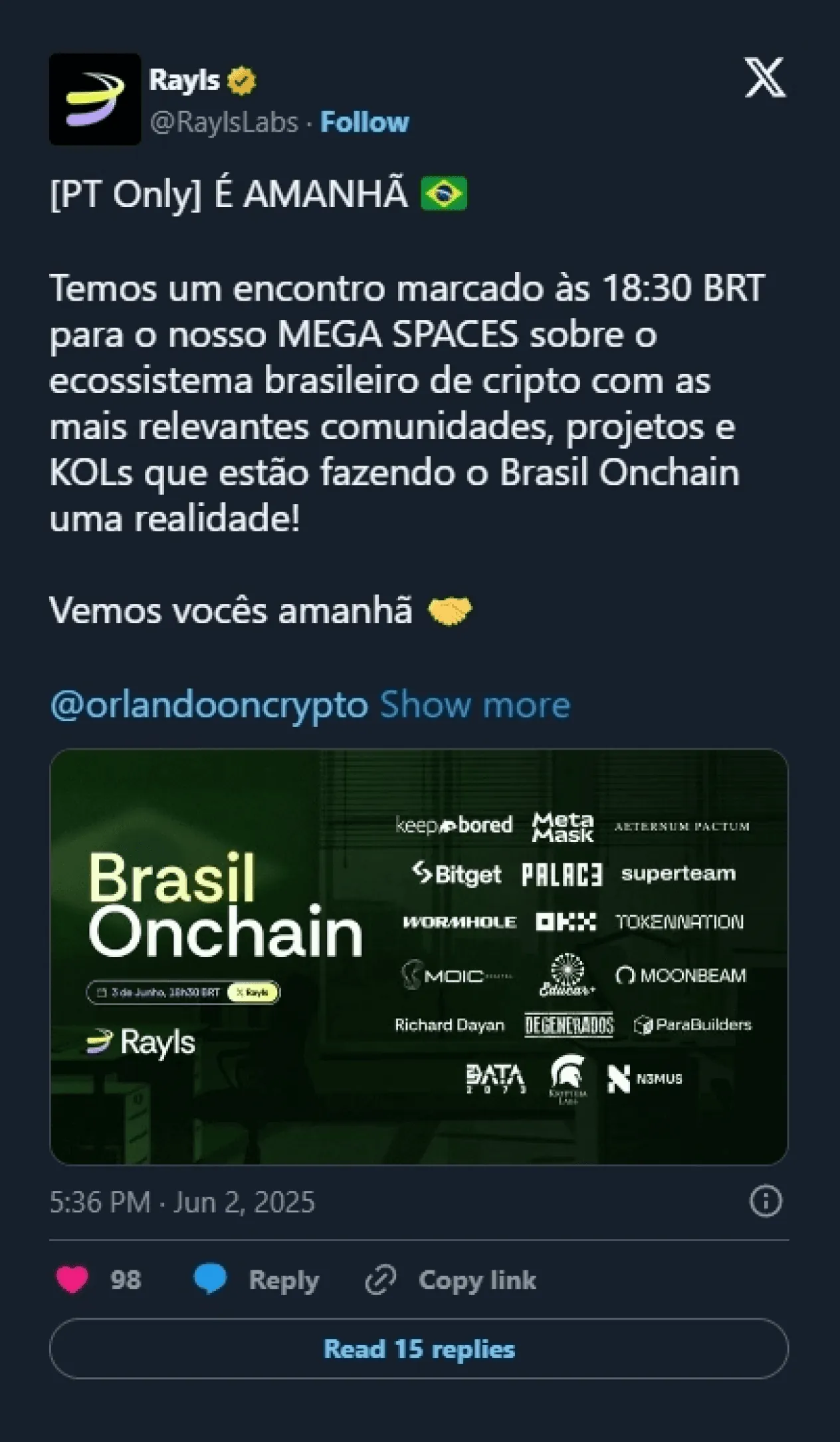 Mega Spaces reminder with partner logos, Jun 2, 2025