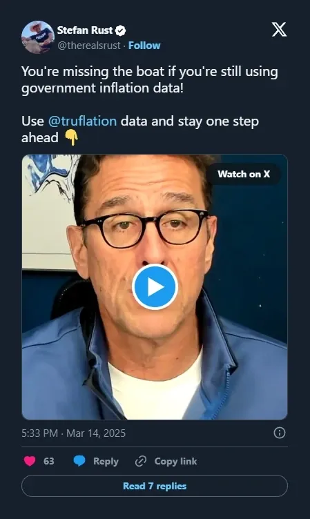 Video post on government inflation data, Mar 14, 2025