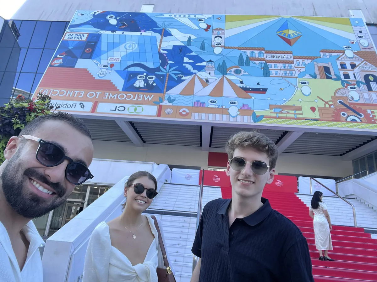 MOIC team members at the EthCC 2025 entrance in Cannes